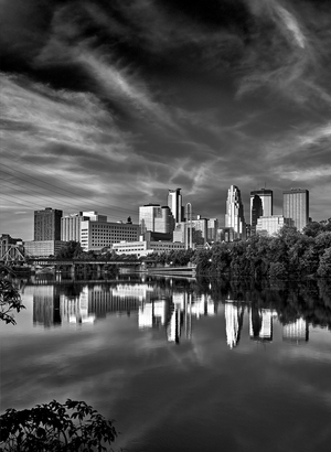 Morning Twilight View of Minneapolis<br>5x7 Pack of 10 Folded Cards with White Envelopes